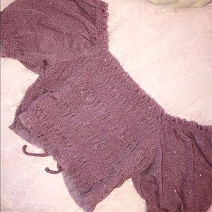 **Sparkly** purple crop top